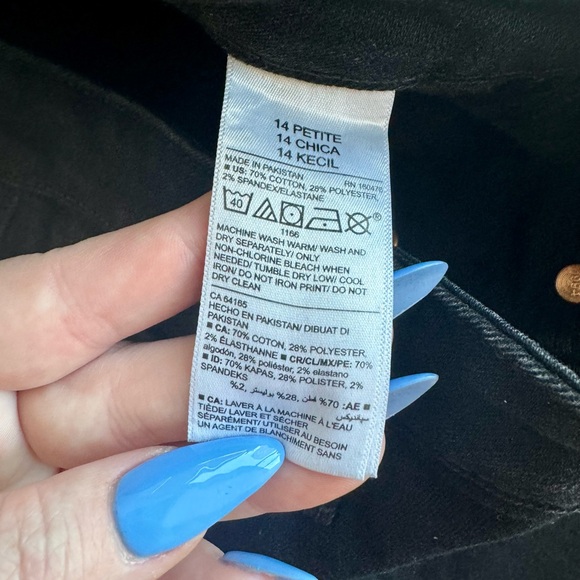 Old Navy Black Rockstar Super Skinny Extra High Rise Button Fly Jeans Size 14P - Picture 5 of 5